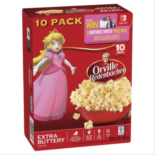 Orville Redenbacher's - Extra Buttery Flavour Microwave Popcorn, Pack of 10 Bags