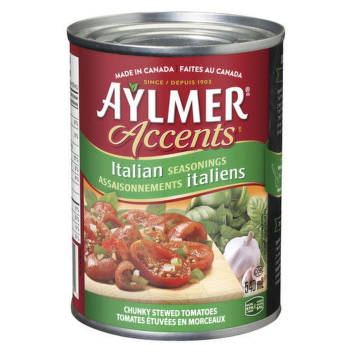 Aylmer - Accents Canned Chunky Stewed Tomatoes with Italian Seasonings