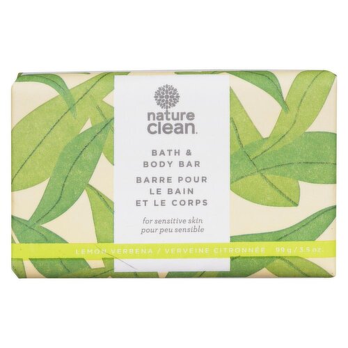 Nature Clean - Bath & Body Bar for Sensitive Skin, Lemon Verbena