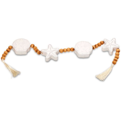 Wood - Beaded Garland With Beach Motifs