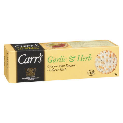 Carrs - Crackers, Garlic & Herb