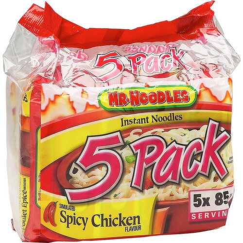 Mr Noodle - Spicy Chicken Instant Noodles, 5 Pack