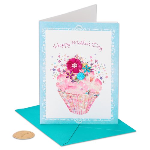 Papyrus - Greeting Card - Cupcake with Flowers Mother's Day
