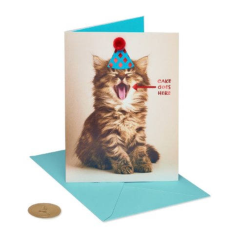 Papyrus - Greeting Card - Cat & Cake "Cake Goes Here"