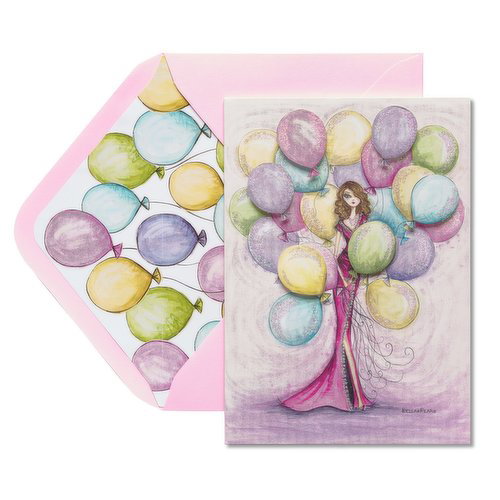 Papyrus - Greeting Card - Woman Holding Balloons Birthday