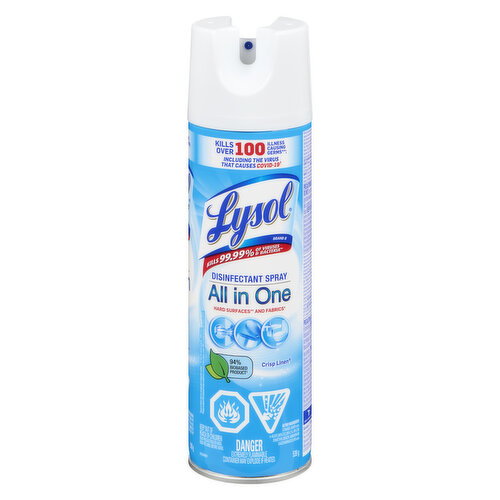 Disinfectant Spray To Go, Crisp Linen, 1 Oz. Aerosol
