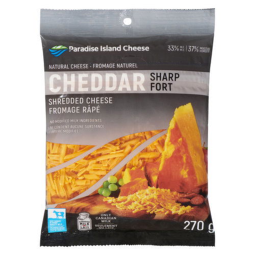 Paradise Island - Sharp fort cheddar shredded cheese