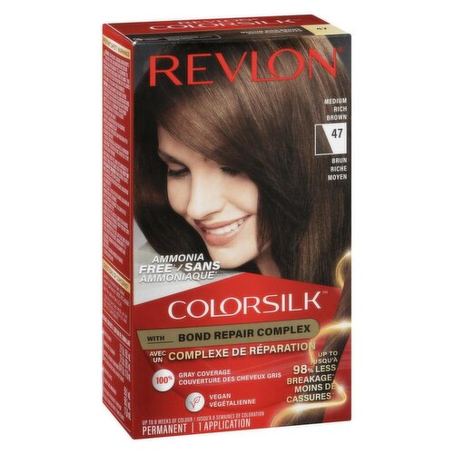 REVLON - ColorSilk Permanent Color 47 Medium Rich Brown