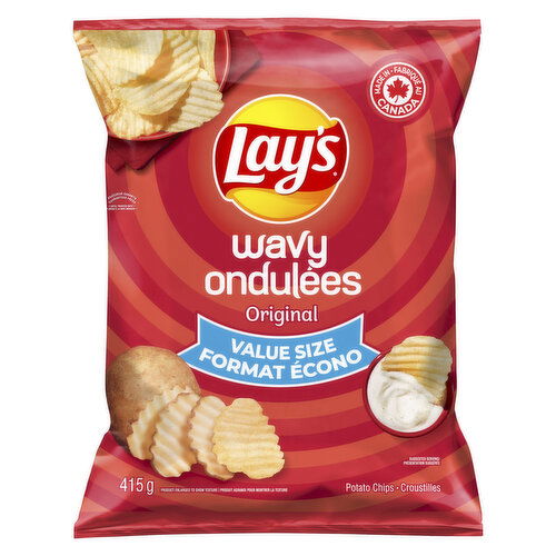 Lay's - Potato Chips, Wavy Original - Value Size