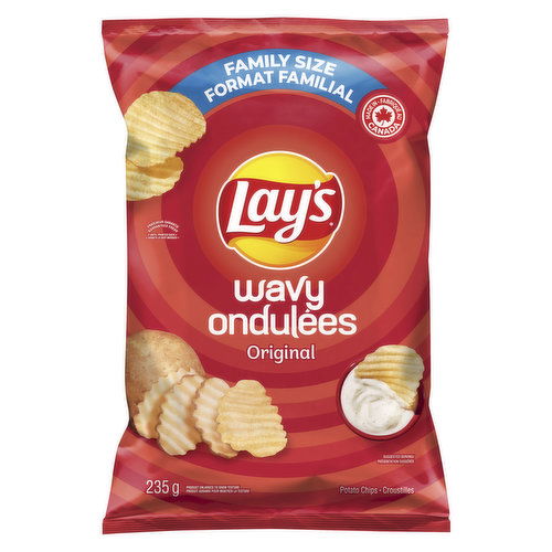 Lays - Potato Chips, Wavy Original - Family Size