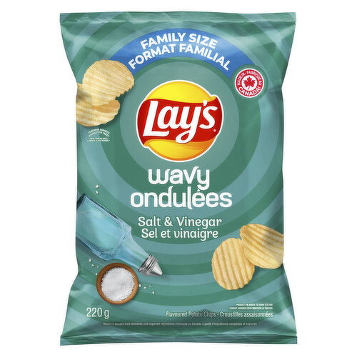 Lay's - Potato Chips, Wavy Salt & Vinegar - Family Size