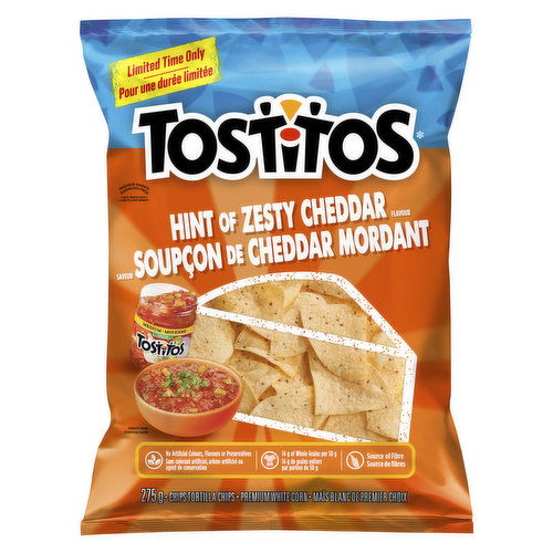 Tostitos - Tortilla Chips, Hint of Zesty Cheddar Flavour