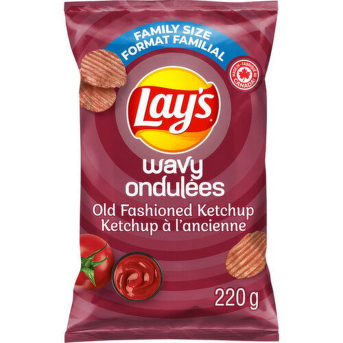 Lay's - Wavy Old Fashioned Ketchup Potato Chips,  Family Size