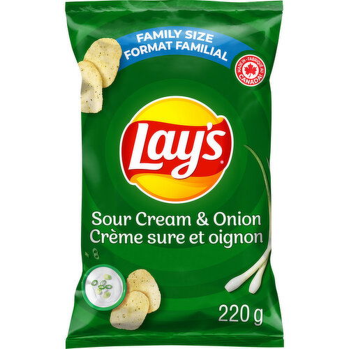 Lay's - Sour Cream & Onion Potato Chips, Family Size