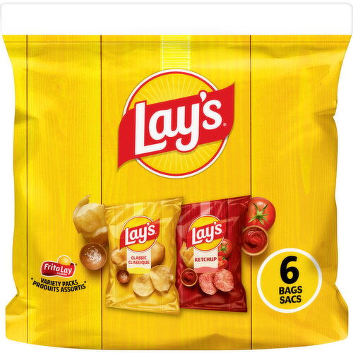 Lay's - Mixed Flavoured Potato Chip Snacks, Multipack,  6x28g