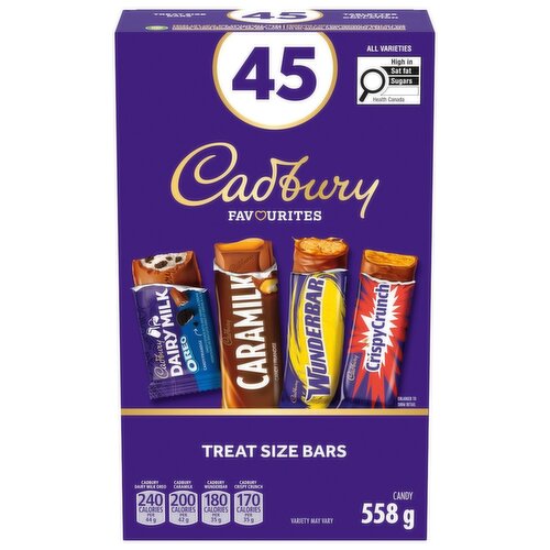 Cadbury - Assorted Chocolate, 45 Treat Size Bars