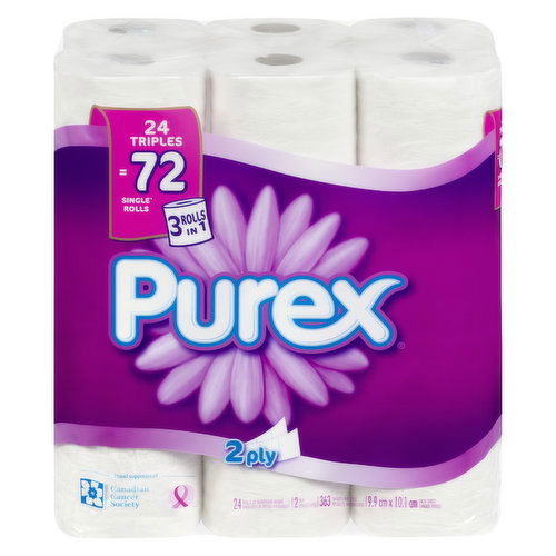 Purex - Bathroom Tissue, Ultra Triple Rolls, 24s