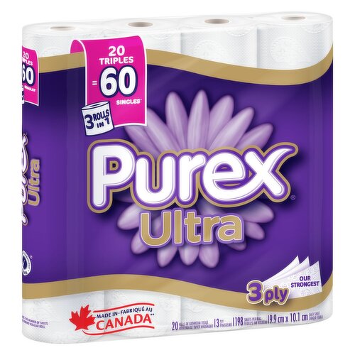 Purex - Ultra Bathroom Tissue 20 Triples = 60, Limited Time Only