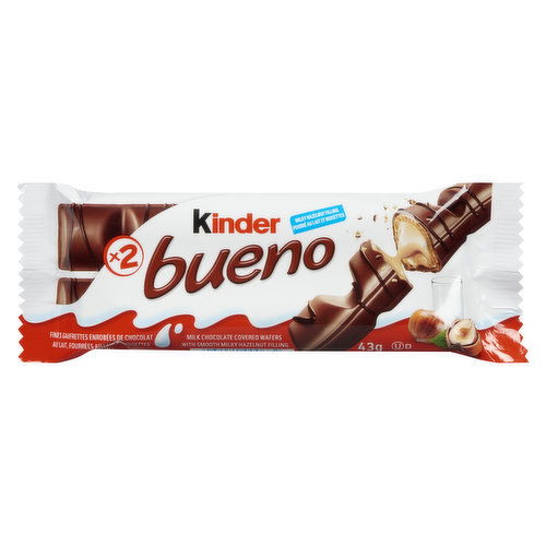 Kinder - Bueno Milk Chocolate and Hazelnut Cream Candy Bars