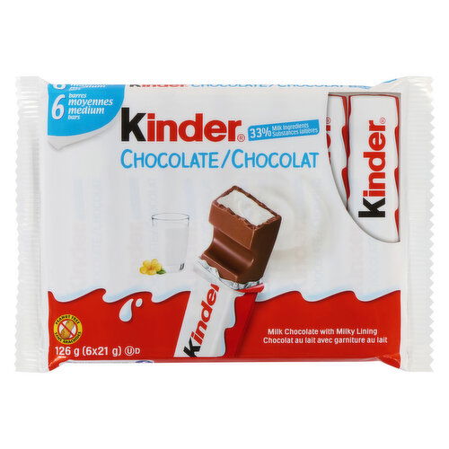 Kinder - Chocolate Candy Bar with Milky Filing