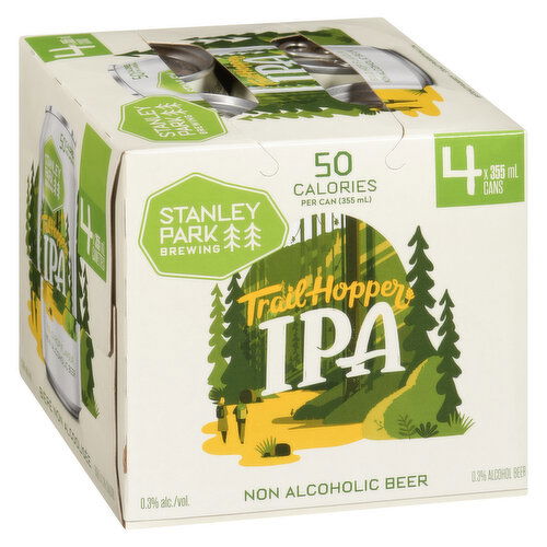 Stanley Park Brewing - Trail Hopper IPA Non-Alcoholic Beer, 355mL Cans