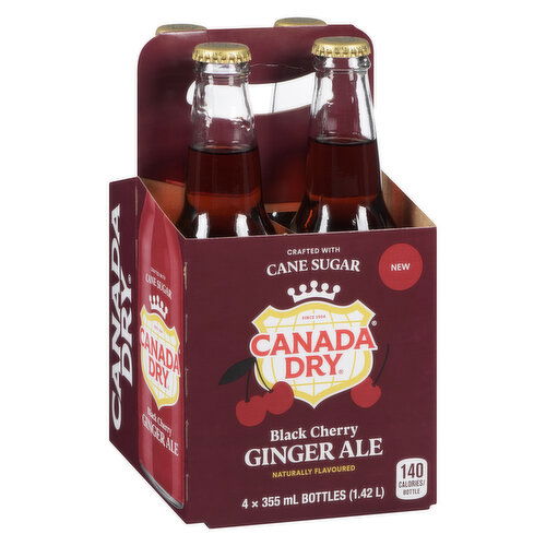 Canada Dry - Black Cherry Ginger Ale 355mL Glass Bottles, Limited Edition