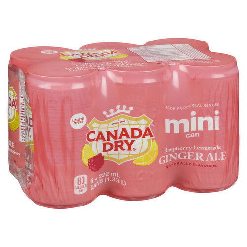 Canada Dry - Raspberry Lemonade Ginger Ale, 355mL Mini Cans
