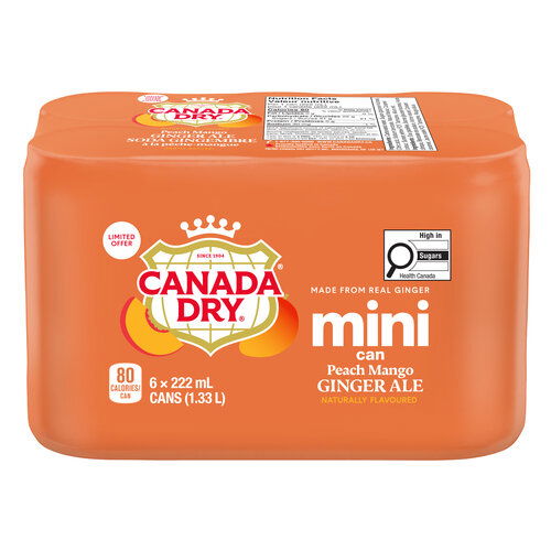 Canada Dry - Ginger Ale - Peach Mango 6x222mL