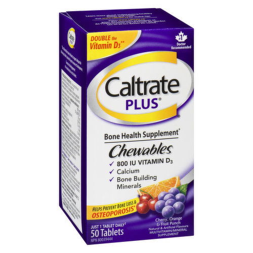 Caltrate - Plus Chewables Cherry, Orange & Fruit Punch