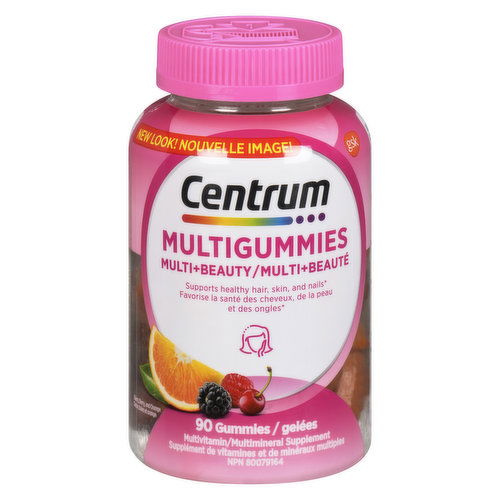 Centrum - MultiGummies Multi + Beauty- Cherry Berry & Orange