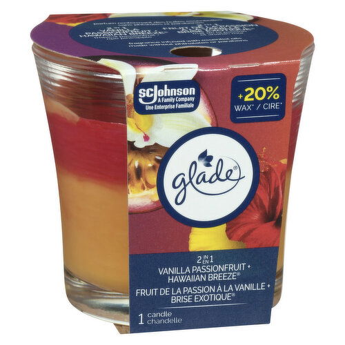 Glade - 2 in1 Candle Vanilla Passionfruit/Hawaiian Breeze