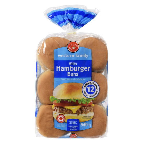 Western Family - Hamburger Buns - White