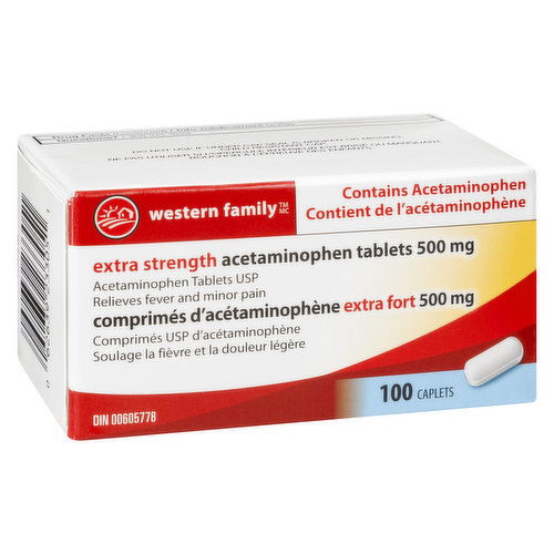 Western Family - Extra Strength Acetaminophen Tablets 500mg