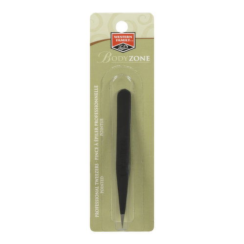 Western Family - Bodyzone Professional Pointed Tweezer - Black