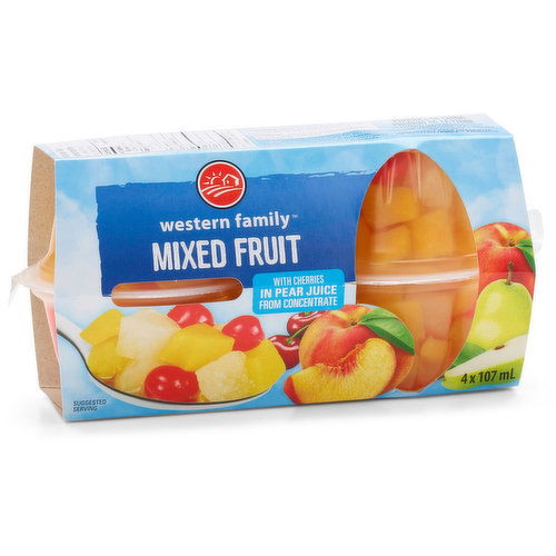 Western Family - Mixed Fruit Cups with Cherries and Pear Juice