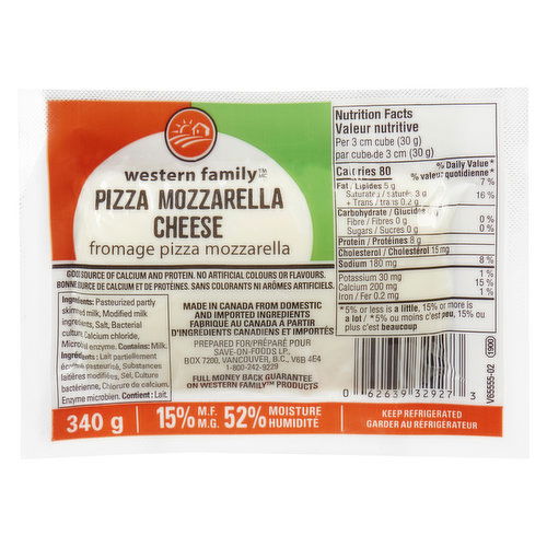 Western Family - Pizza Mozzarella Cheese Block