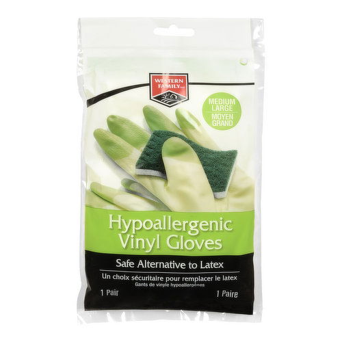 Western Family - Hypoallergenic Vinyl Glove Medium/Large