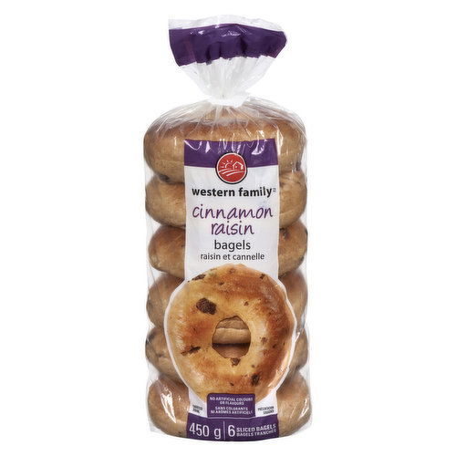 Western Family - Cinnamon Bagels, 6 Pack