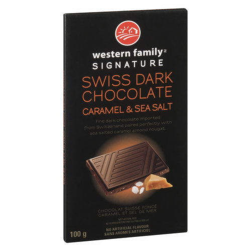 Western Family - Swiss Dark Chocolate Bar Caramel & Sea Salt