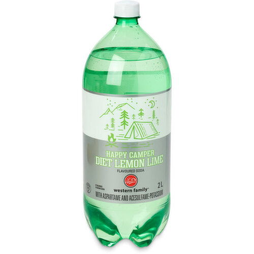 Western Family - Happy Camper Diet Lime Soda, 2L Bottle