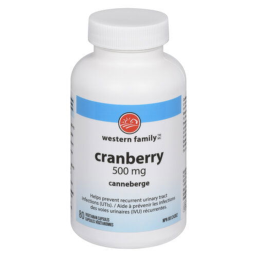 Western Family - Cranberry 500mg Capsules