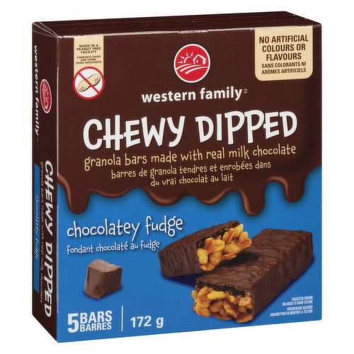 Western Family - Granola Bars - Dipped Chocolatey Fudge