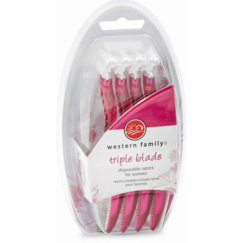 Western Family - Triple Blade Disposable Razors For Women