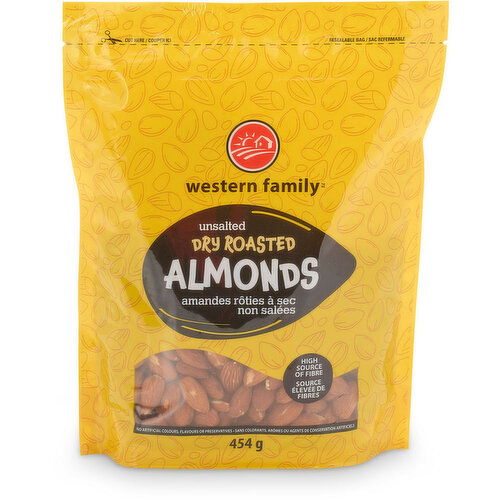 Western Family - Unsalted Dry Roasted Almonds