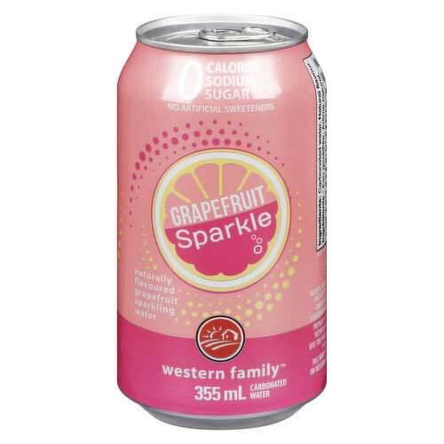 Western Family - Grapefruit Sparkle Sparkling Water 355mL Can