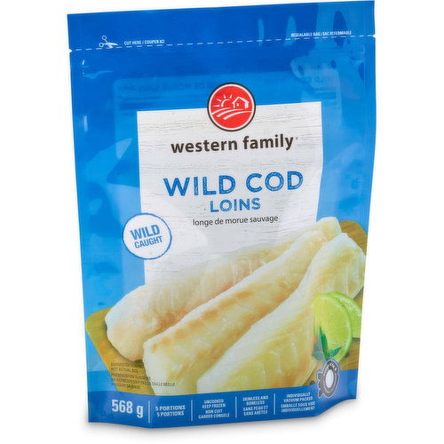 Western Family - Wild Cod Fish Loins, 5 Pack