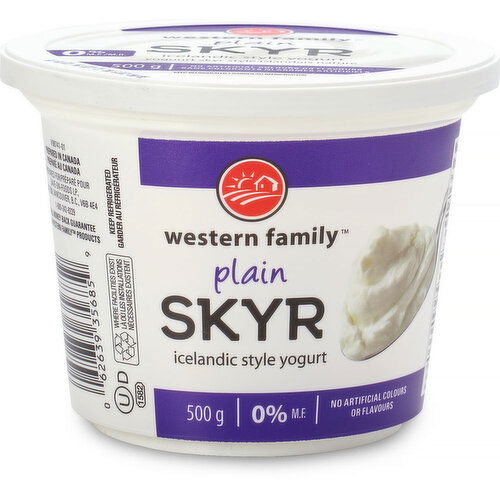 Western Family - SKYR Icelandic Style Yogurt Plain, 0% M.F.