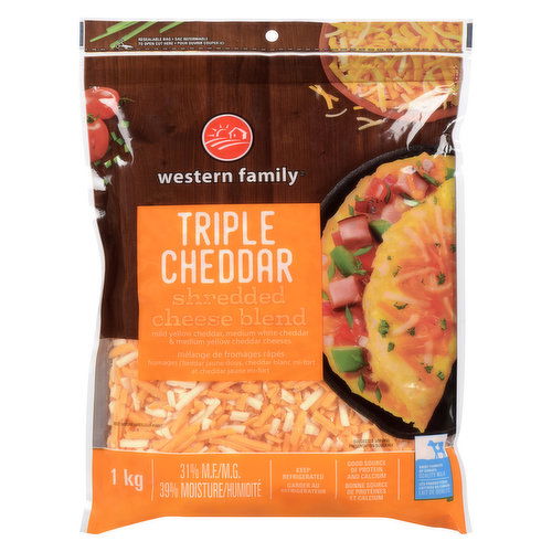 Western Family - Shredded Cheese Blend - Tripple Cheddar