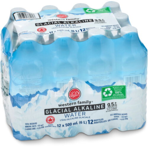 Western Family - Glacial Alkaline Water, 500 mL