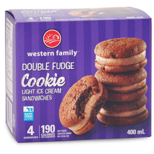 Western Family - Double Fudge Ice Cream Cookie Sandwich